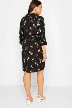 M&Co Womens Black Floral Tie Tunic Shirt><noscript><img width=