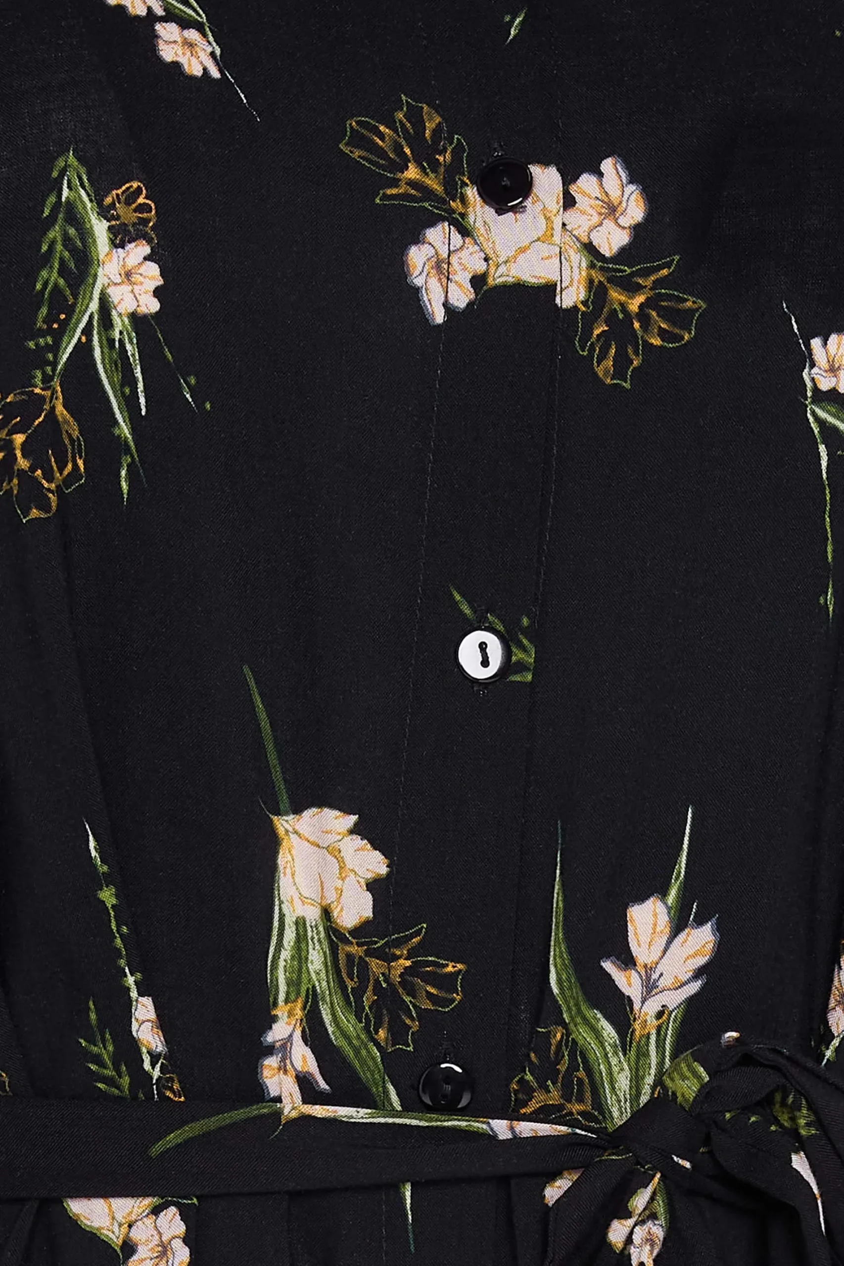 M&Co Womens Black Floral Tie Tunic Shirt>Women Shirt Dresses