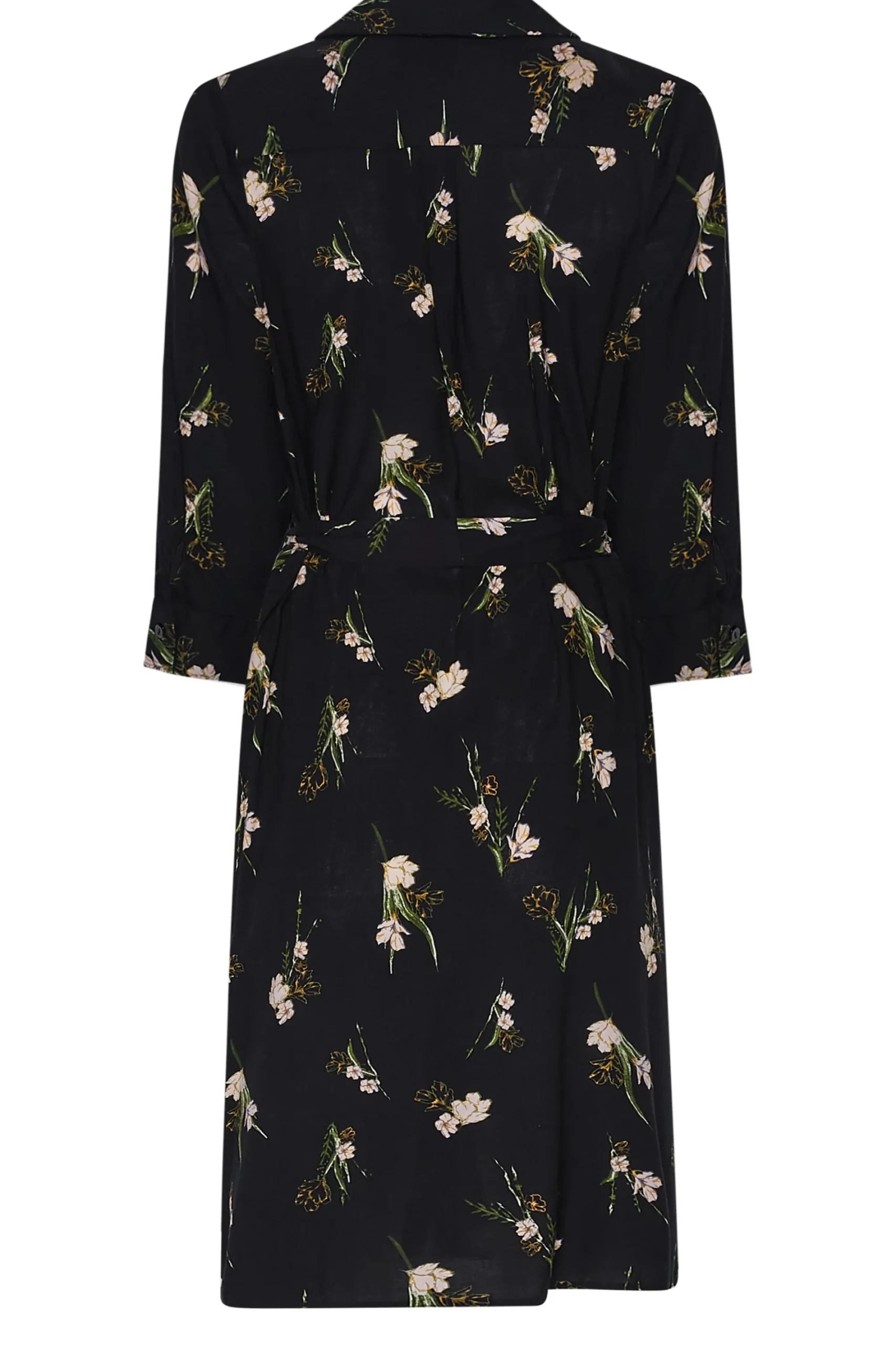 M&Co Womens Black Floral Tie Tunic Shirt>Women Shirt Dresses
