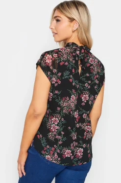 M&Co Womens Black Floral Print Blouse><noscript><img width=
