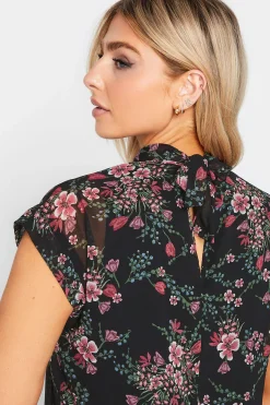 M&Co Womens Black Floral Print Blouse><noscript><img width=