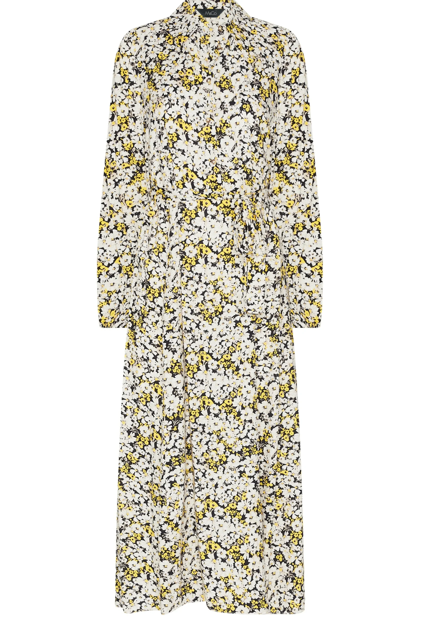 M&Co Womens Black Floral Tie Front Maxi Dress>Women Wedding Guest Dresses