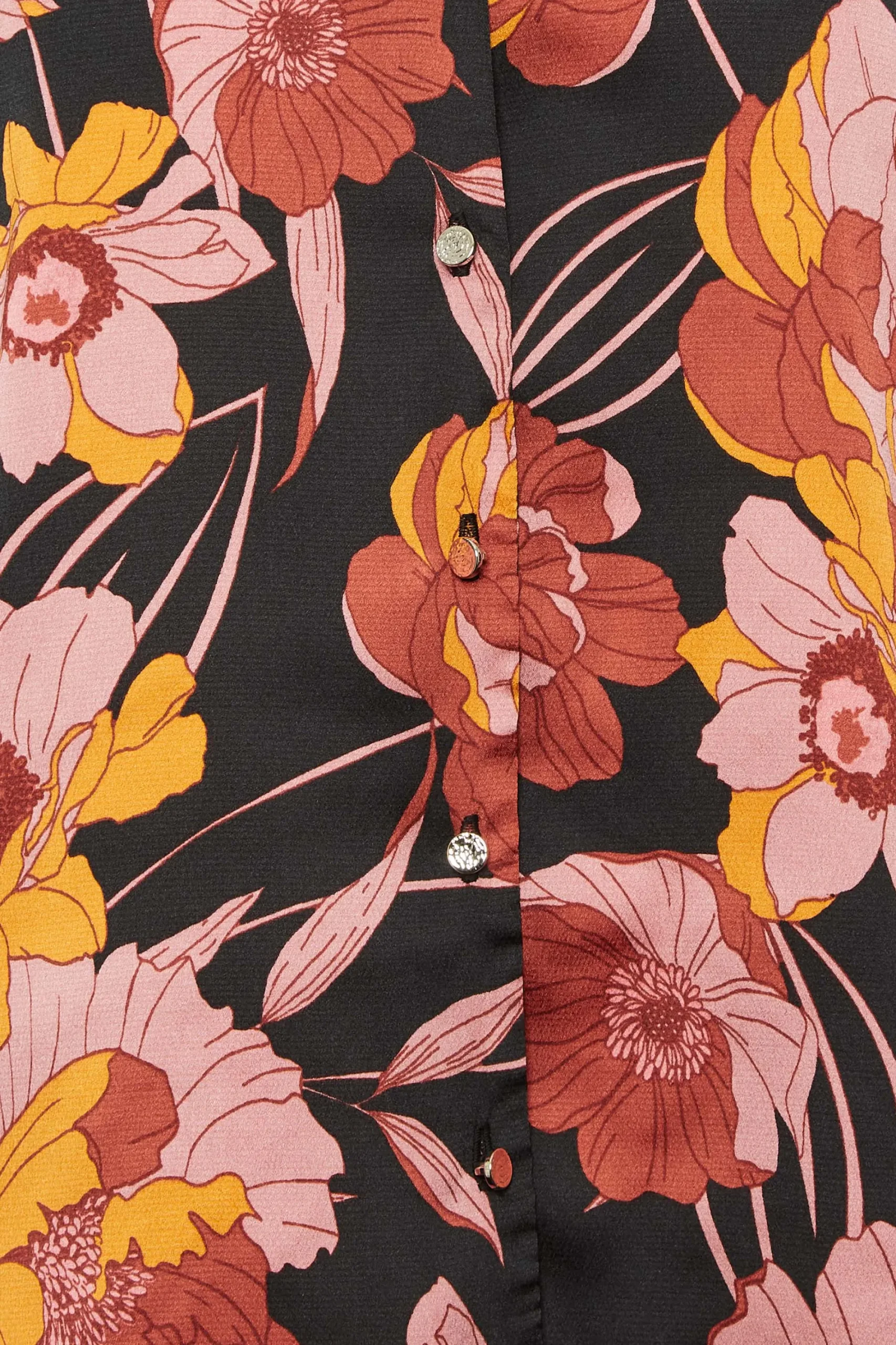 M&Co Womens Black Floral Print Frill Sleeve Blouse>Women Shirts