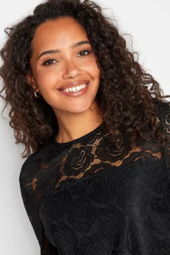 M&Co Womens Black Floral Lace Blouse><noscript><img width=