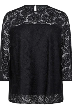 M&Co Womens Black Floral Lace Blouse><noscript><img width=