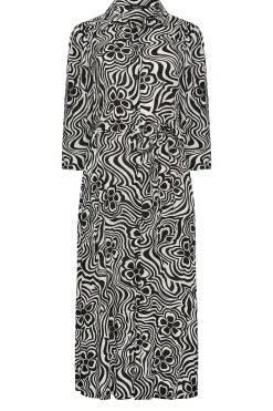 M&Co Womens Black Floral Swirl Print Midaxi Shirt Dress>Women Shirt Dresses