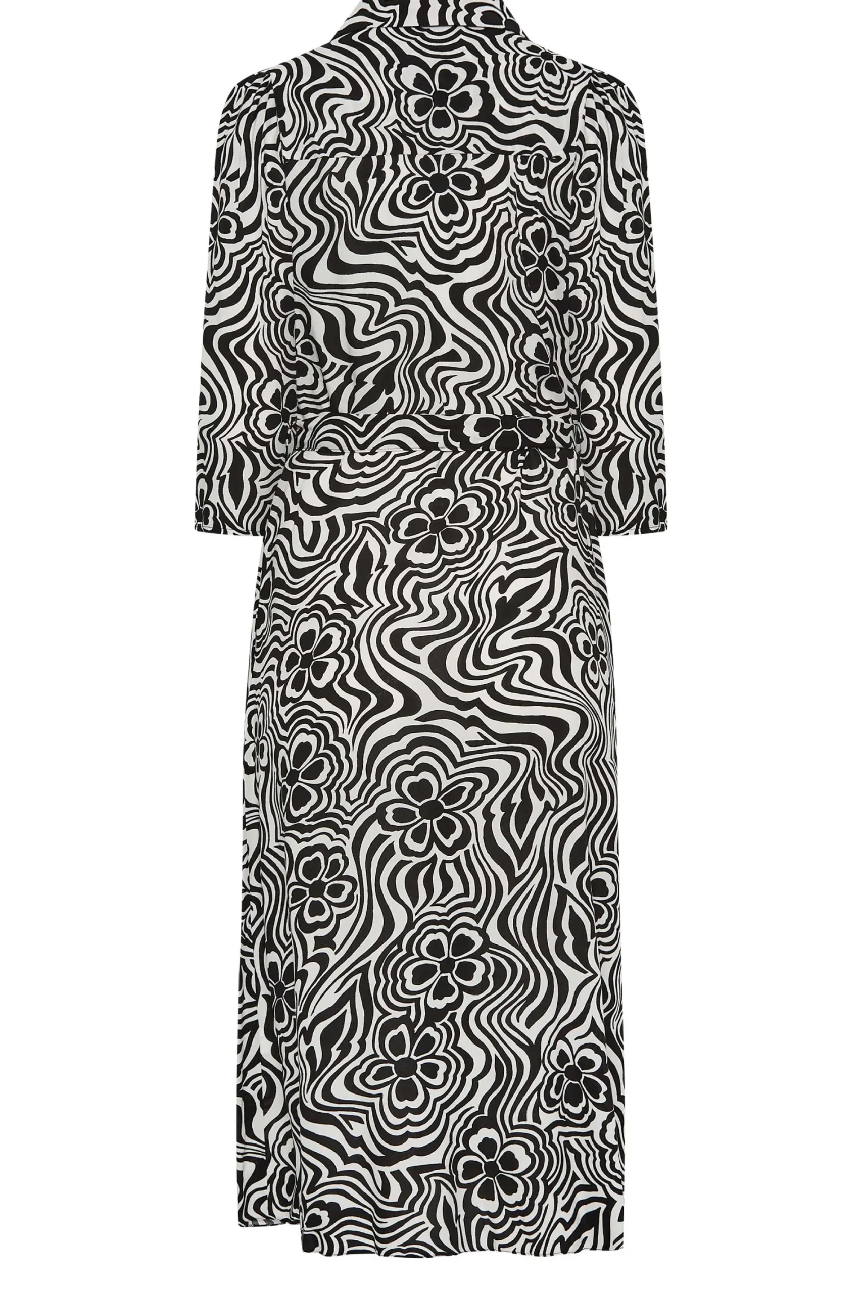 M&Co Womens Black Floral Swirl Print Midaxi Shirt Dress>Women Shirt Dresses