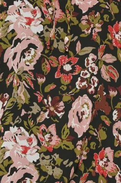 M&Co Womens Black Floral Print High Neck Blouse><noscript><img width=