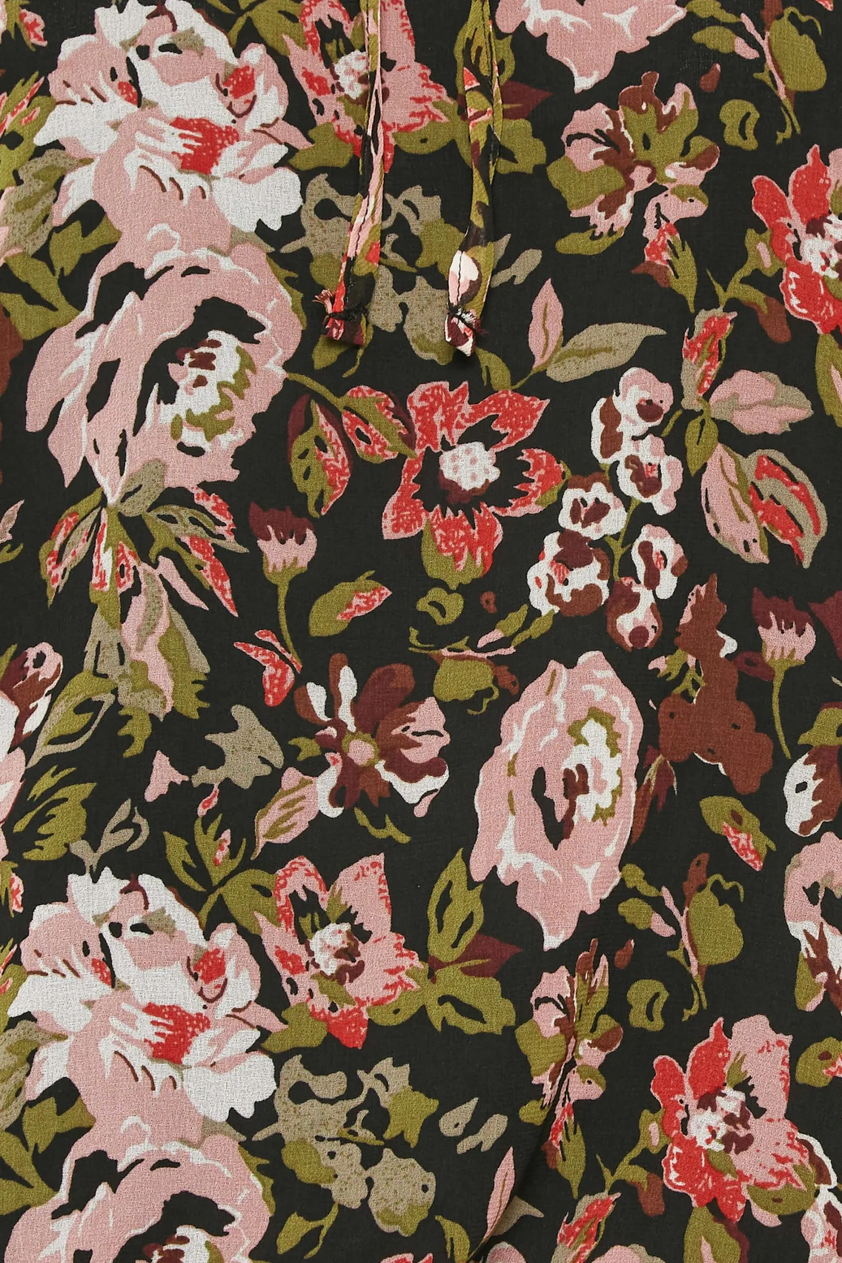 M&Co Womens Black Floral Print High Neck Blouse>Women Blouses