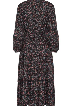 M&Co Womens Black Floral Print Crochet Trim Maxi Dress><noscript><img width=