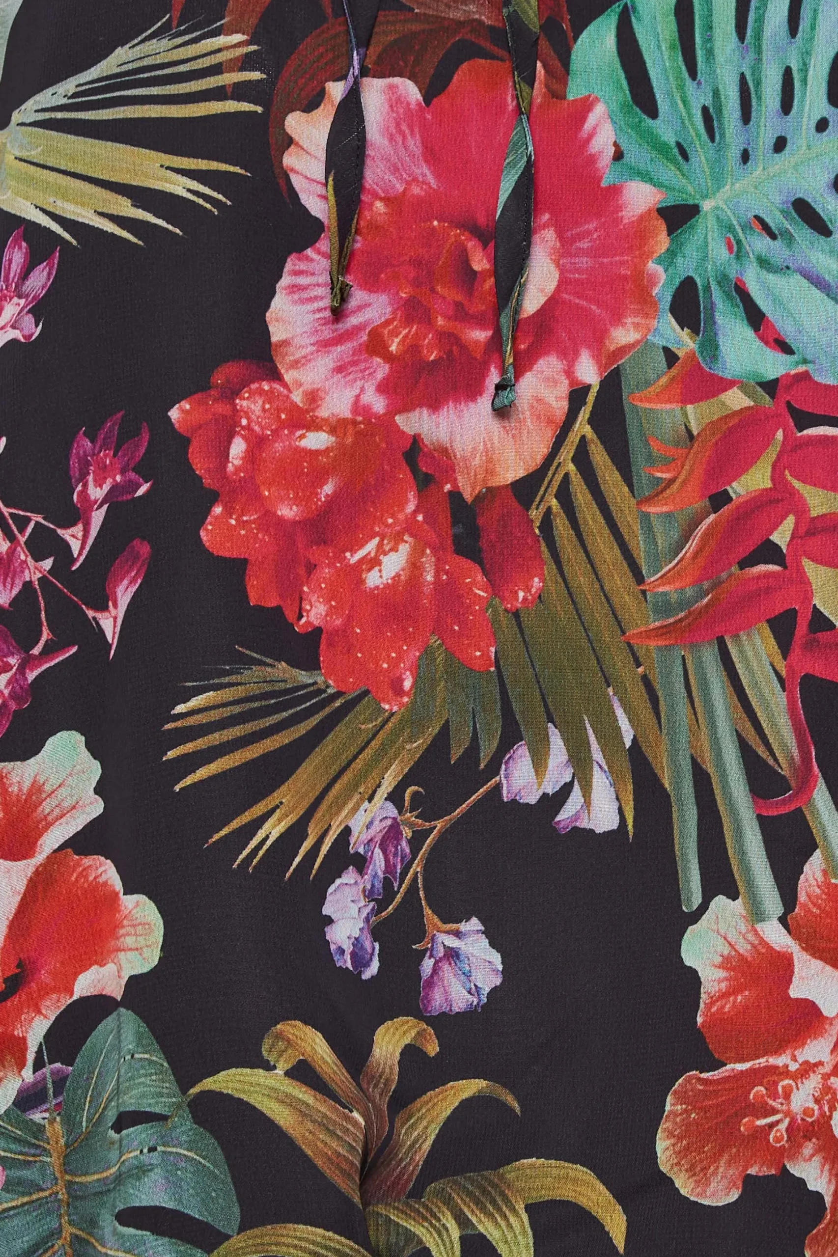 M&Co Womens Black Floral High Neck Blouse>Women Blouses