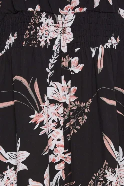 M&Co Womens Black Floral Wrap Jumpsuit><noscript><img width=