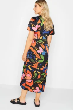 M&Co Womens Black Floral Print Wrap Dress><noscript><img width=