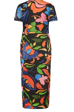 M&Co Womens Black Floral Print Wrap Dress><noscript><img width=