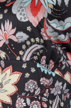 M&Co Womens Black Floral Tie Back Blouse><noscript><img width=