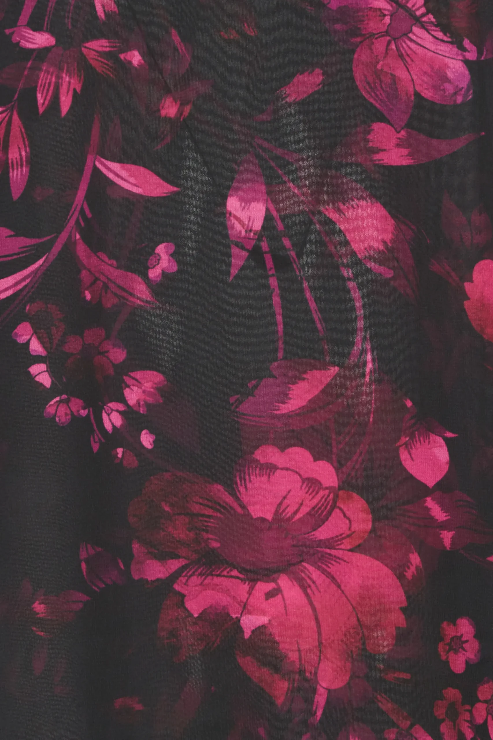 M&Co Womens Black Floral Print Wrap Hem Blouse>Women Long Sleeve Tops