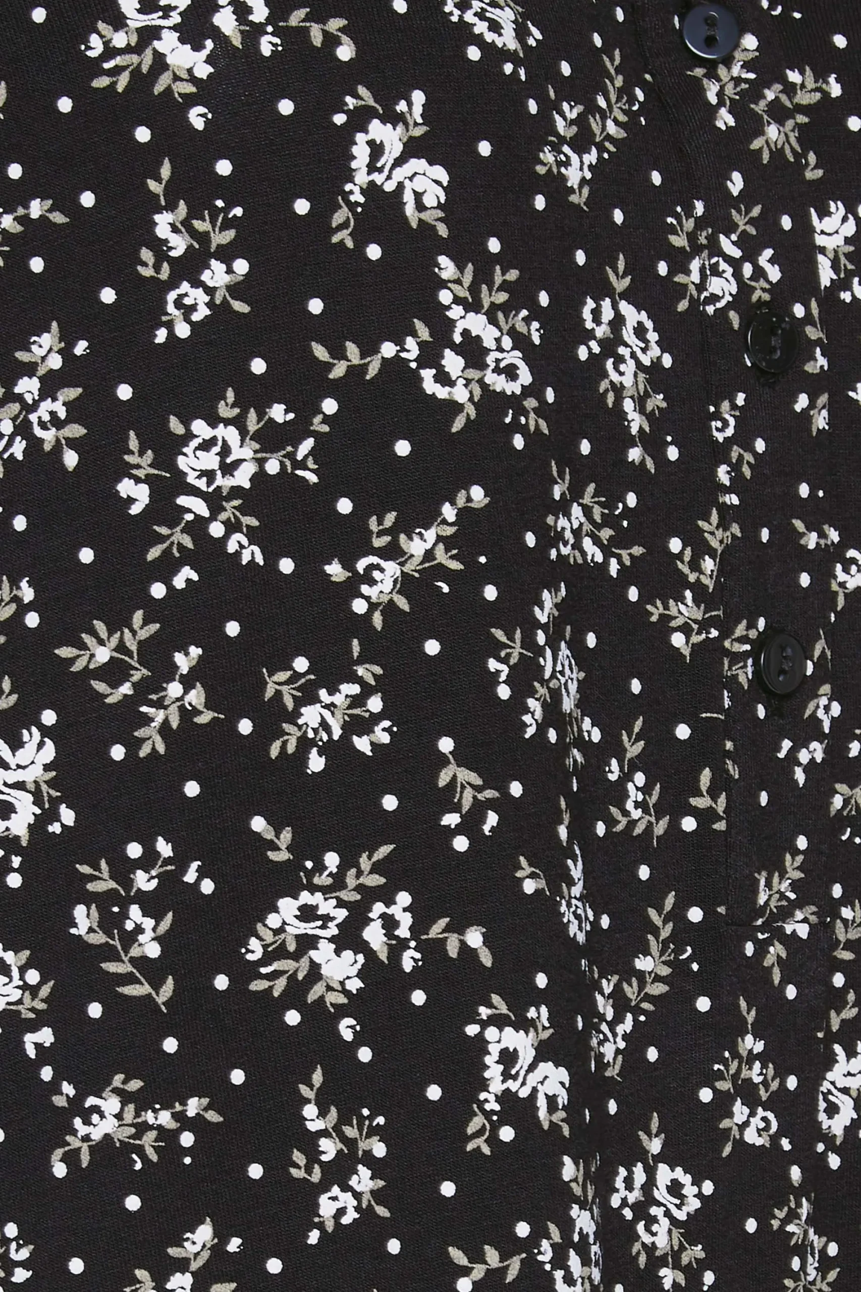 M&Co Womens Black Floral Print Half Placket Jersey Shirt>Women Shirts