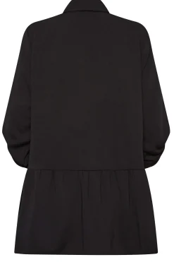 M&Co Womens Black Frill Hem Tab Sleeve Shirt><noscript><img width=