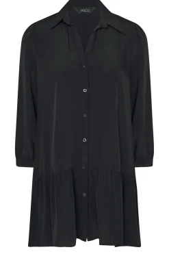 M&Co Womens Black Frill Hem Shirt><noscript><img width=