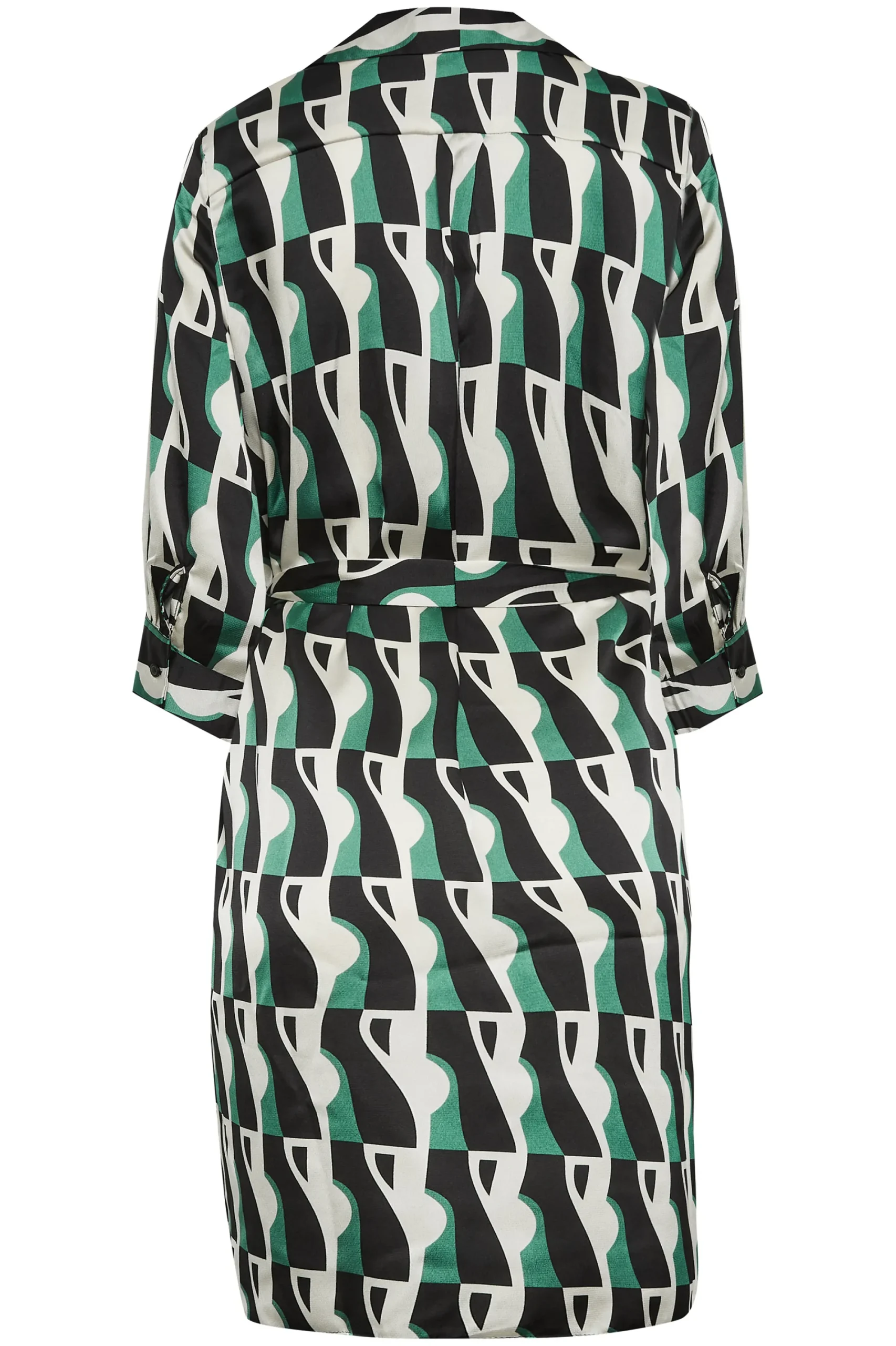 M&Co Womens Black Geometric Print Tie Tunic Shirt Dress>Women Shirt Dresses