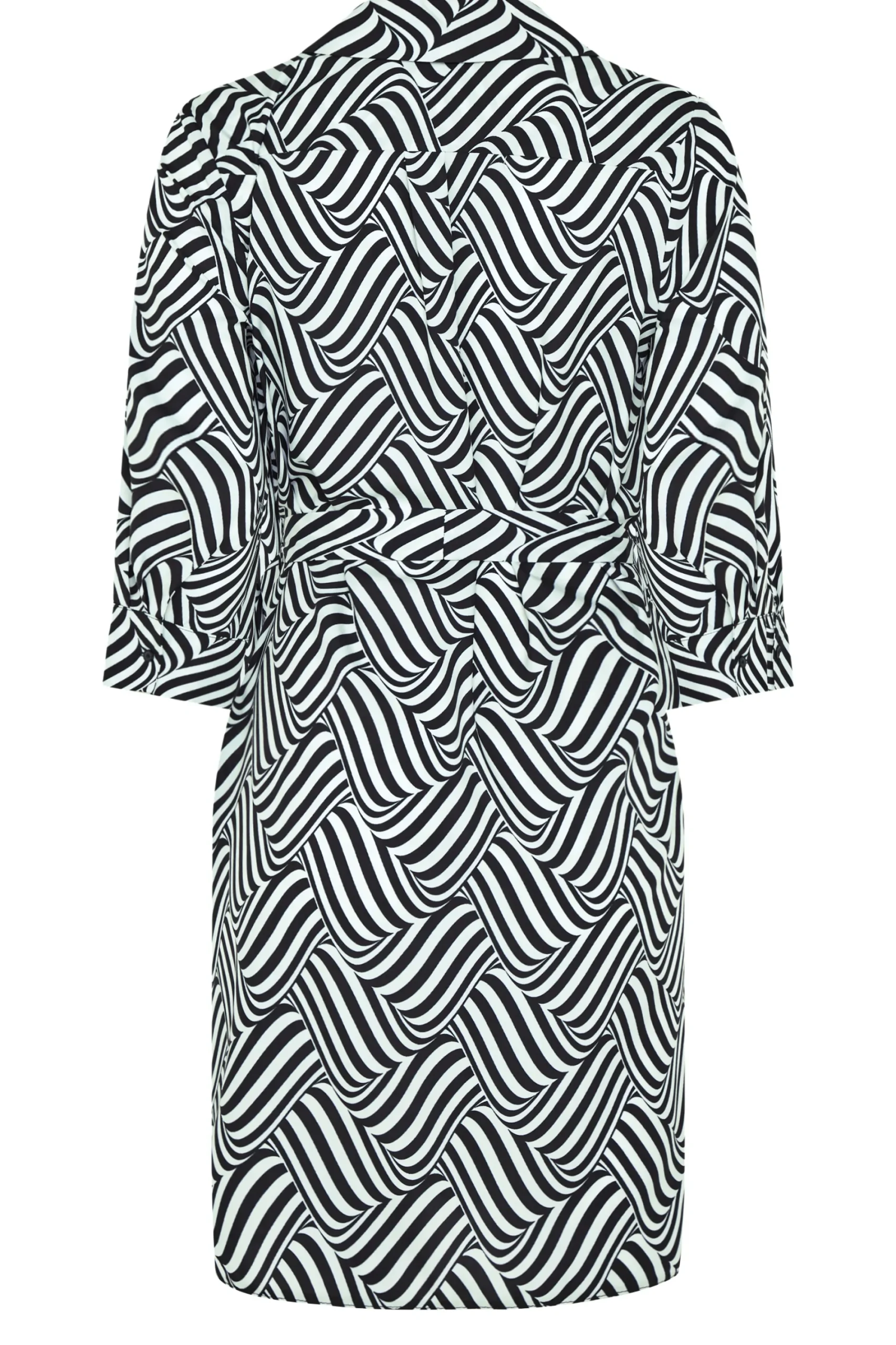 M&Co Womens Black Geometric Print Tie Waist Shirt Dress>Women Shirt Dresses