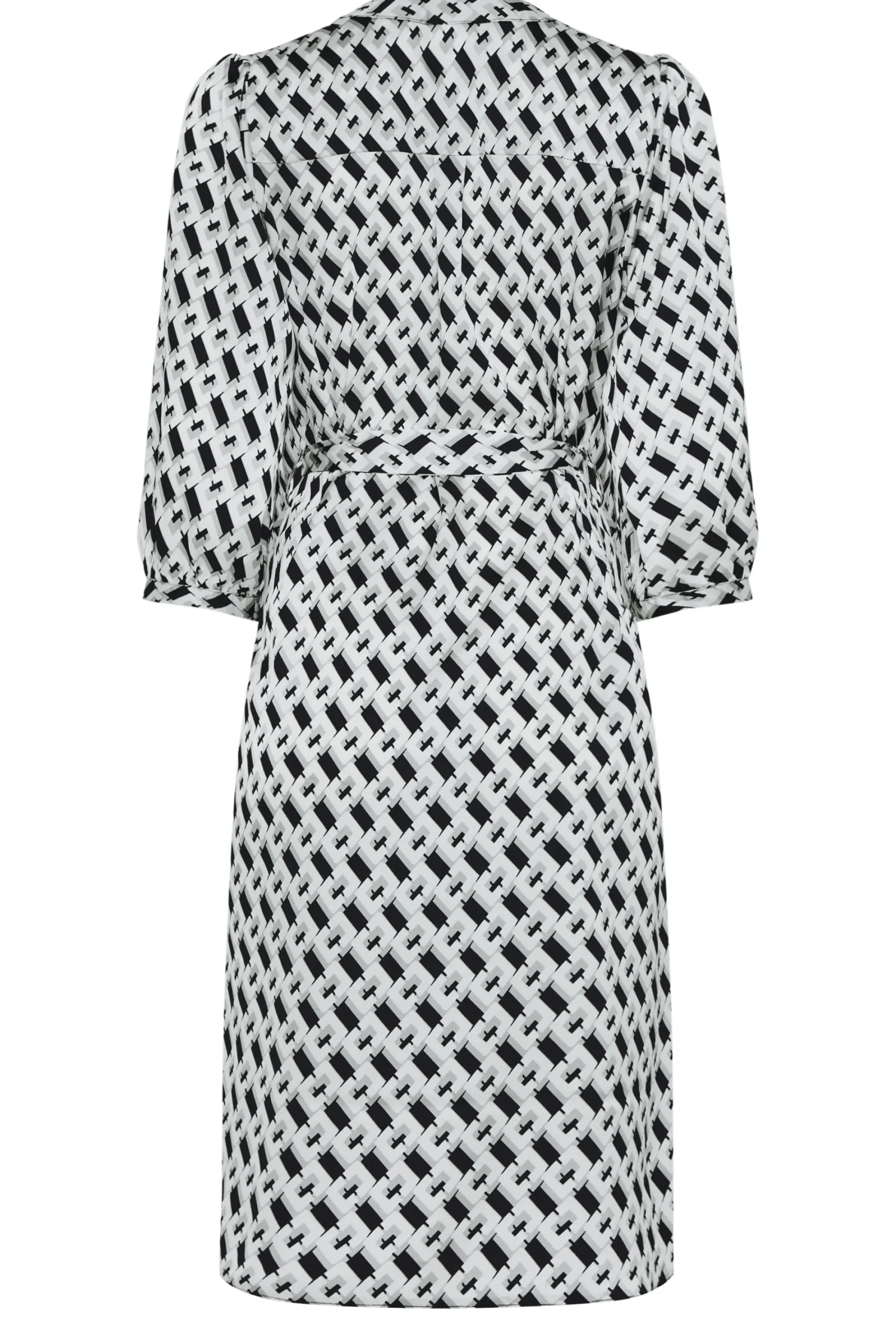 M&Co Womens Black Geometric Print Satin Tunic Dress>Women Shirt Dresses