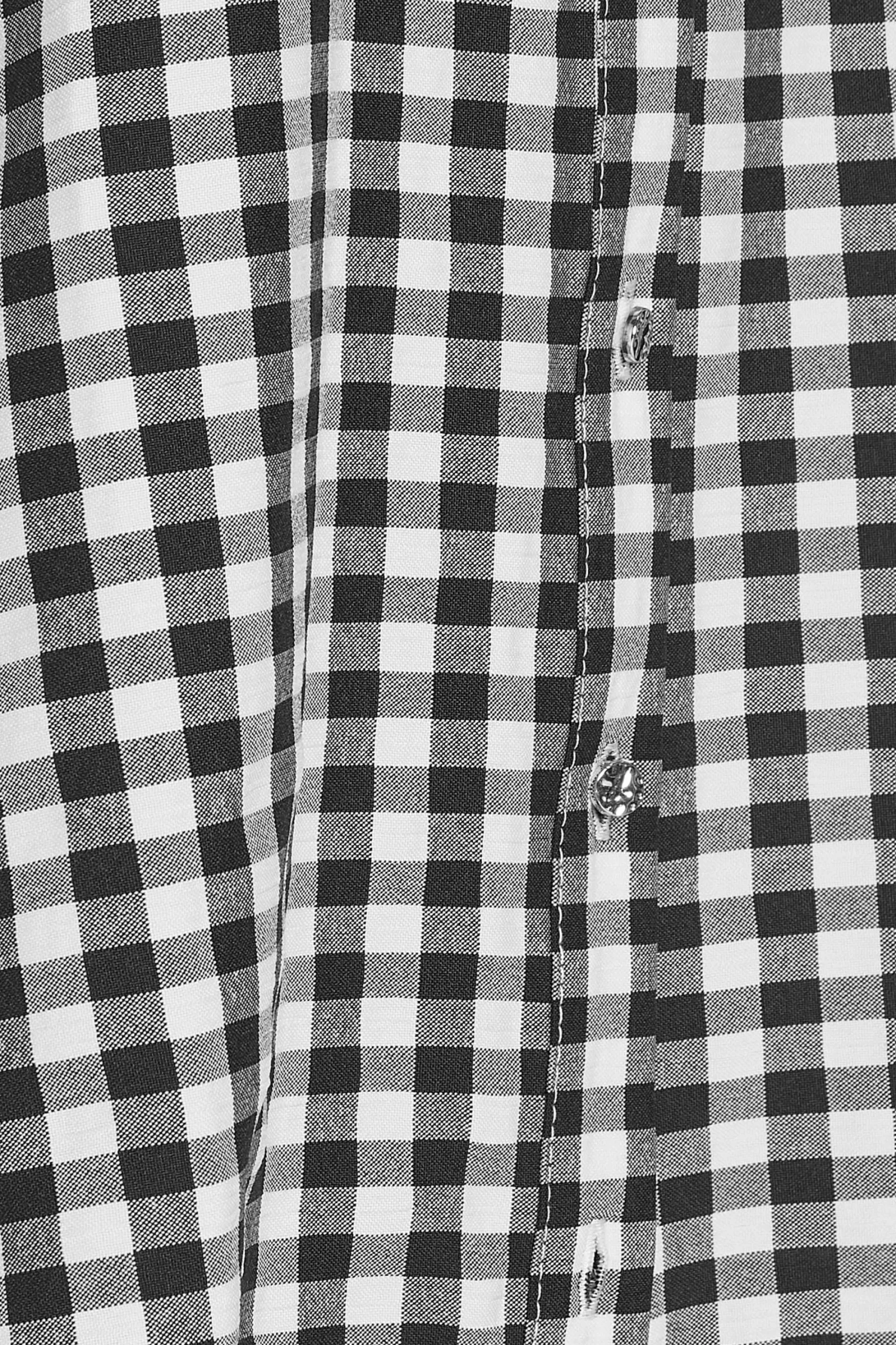 M&Co Womens Black Gingham Grown On Sleeve Top>Women Short Sleeve Tops