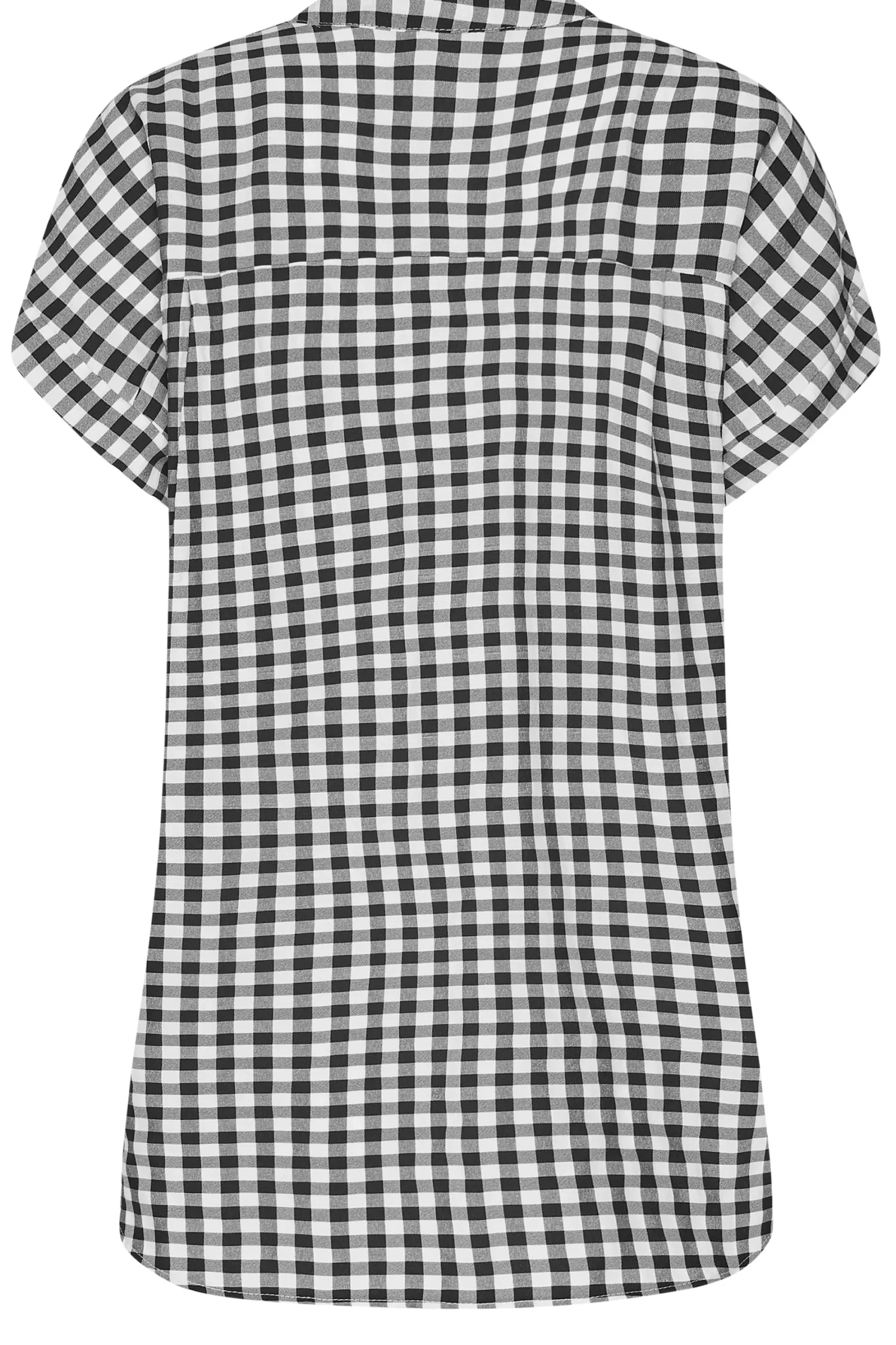 M&Co Womens Black Gingham Grown On Sleeve Top>Women Short Sleeve Tops