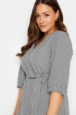 M&Co Womens Black Gingham Tie Waist Detail Tunic><noscript><img width=