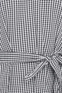 M&Co Womens Black Gingham Tie Waist Detail Tunic><noscript><img width=