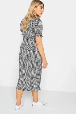 M&Co Womens Black Gingham Print Midi Dress><noscript><img width=