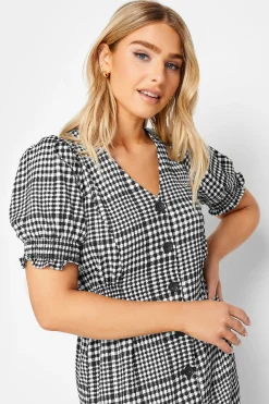 M&Co Womens Black Gingham Print Midi Dress><noscript><img width=