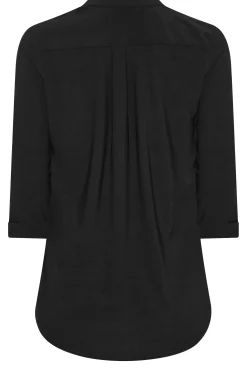 M&Co Womens Black Half Placket Jersey Shirt><noscript><img width=
