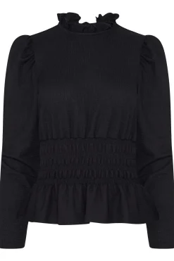 M&Co Womens Black High Frill Neck Blouse><noscript><img width=