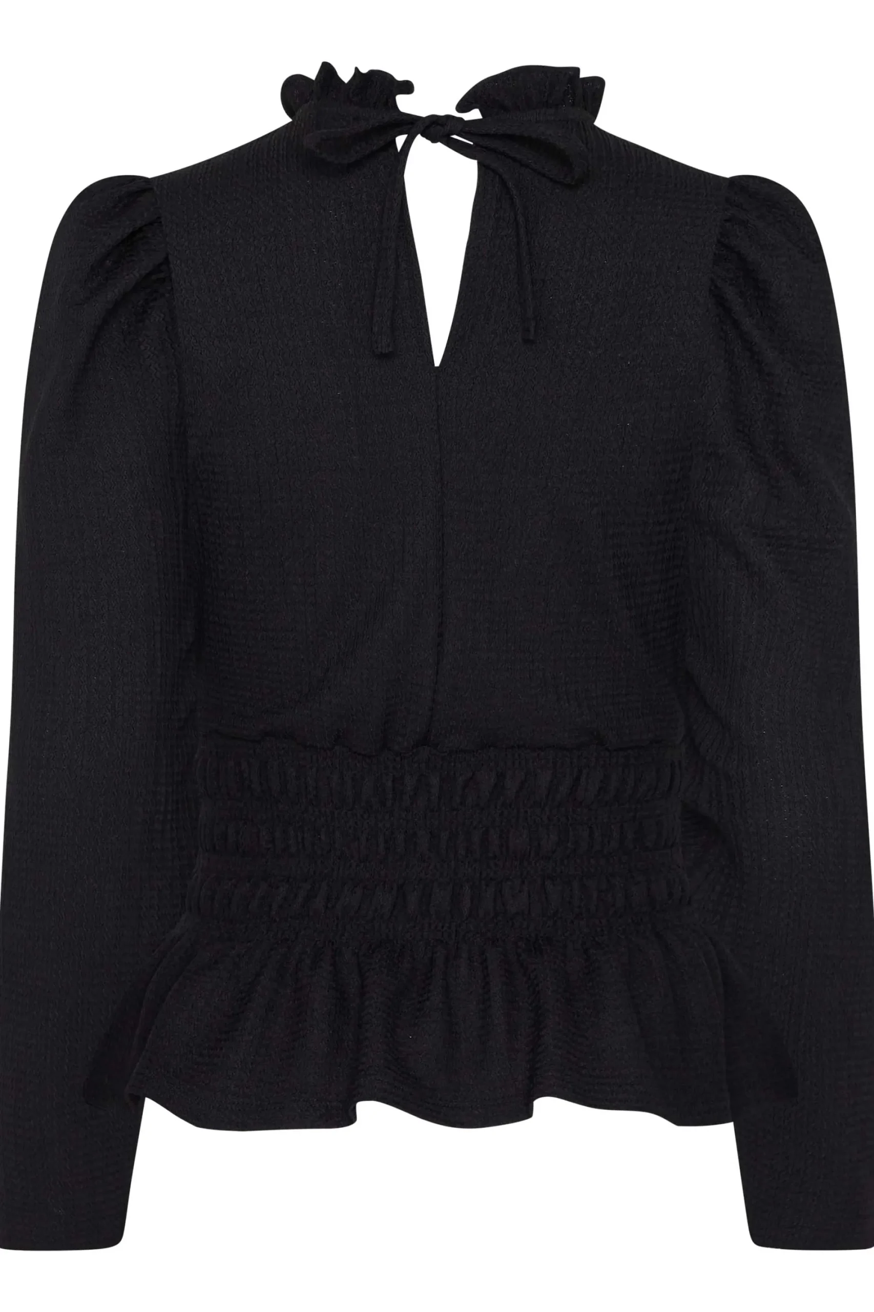 M&Co Womens Black High Frill Neck Blouse>Women Long Sleeve Tops