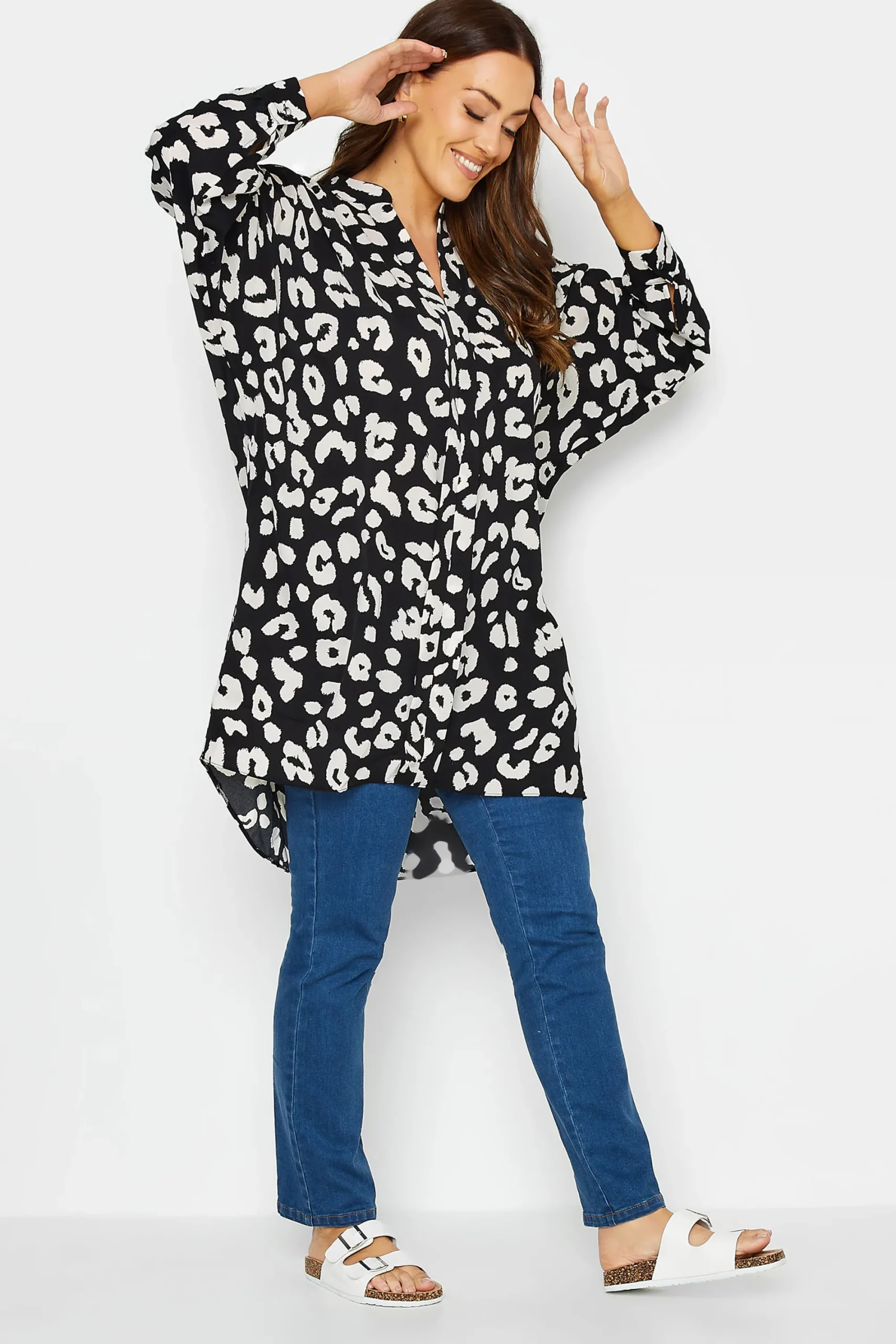 M&Co Womens Black Leopard Print Blouse>Women Shirts