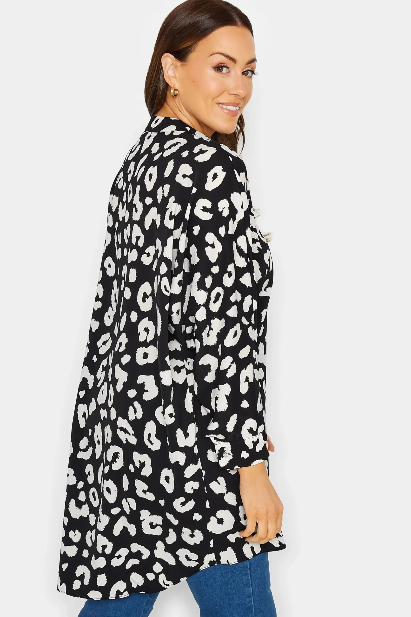 M&Co Womens Black Leopard Print Blouse>Women Shirts