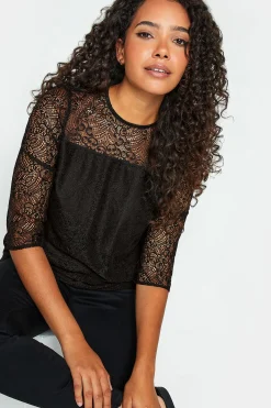 M&Co Womens Black Long Sleeve Lace Blouse><noscript><img width=