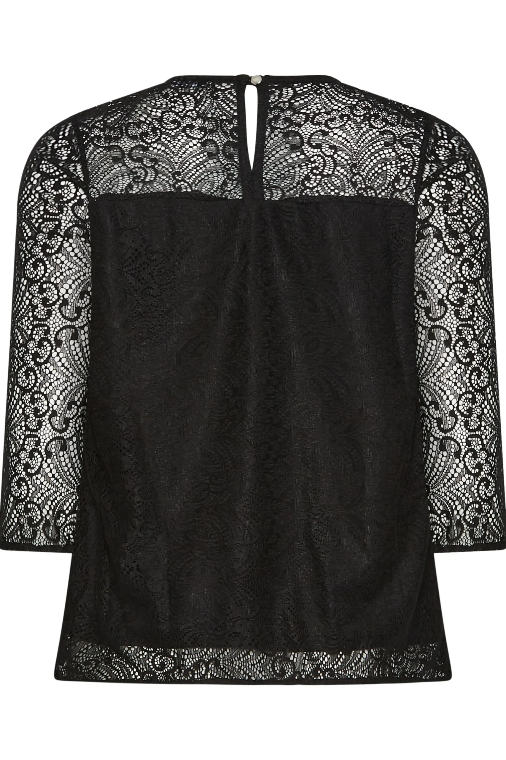 M&Co Womens Black Long Sleeve Lace Blouse>Women Blouses