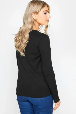 M&Co Womens Black Long Sleeve Knit Jumper><noscript><img width=