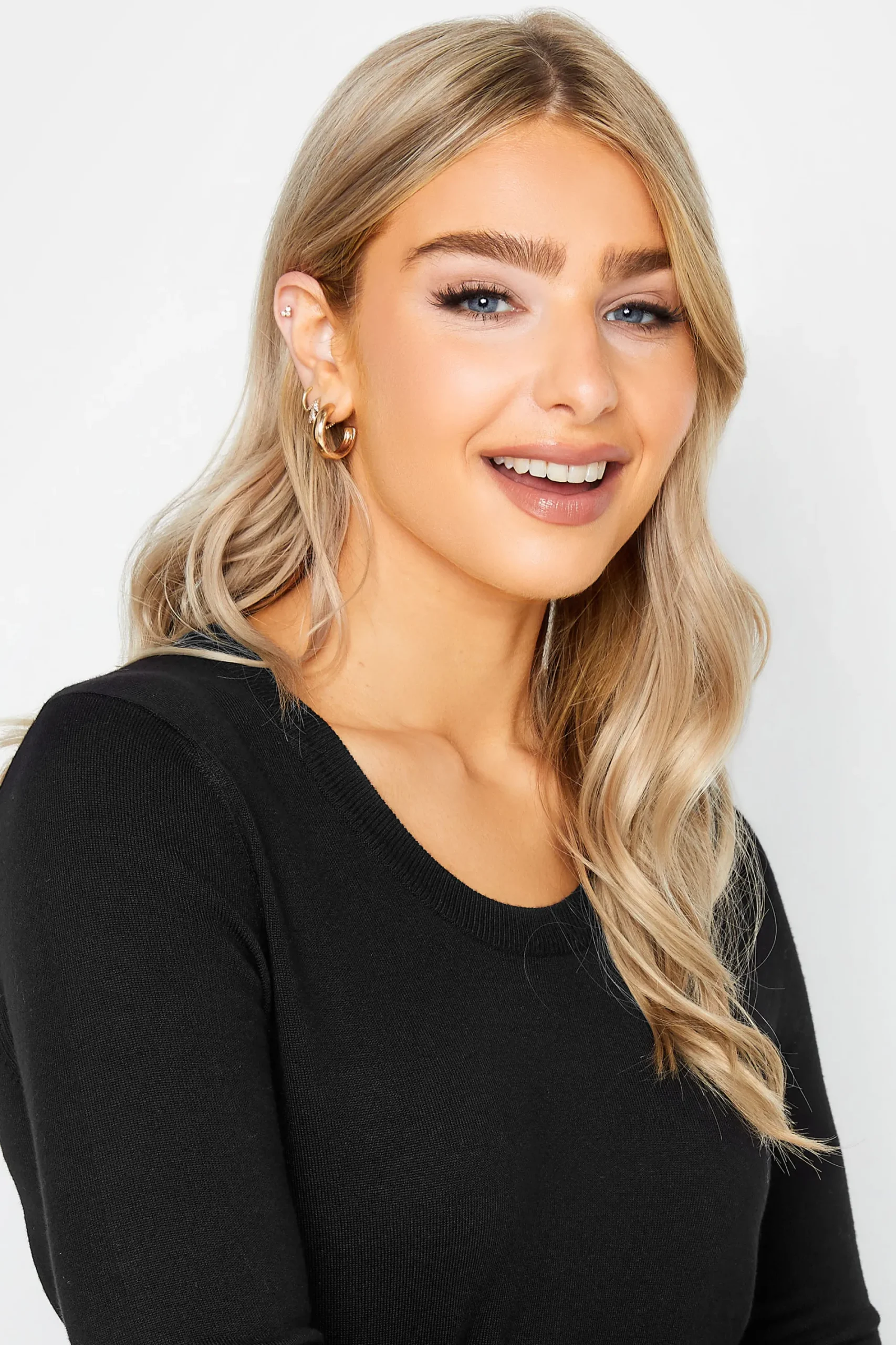 M&Co Womens Black Long Sleeve Knit Jumper>Women Long Sleeve Tops