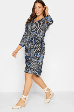 M&Co Womens Black Patchwork Print Belted Tunic Shirt Dress>Women Shirt Dresses