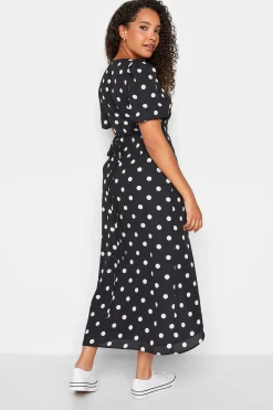 M&Co Womens Black Polka Dot Wrap Dress><noscript><img width=
