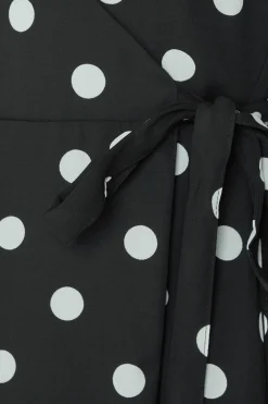 M&Co Womens Black Polka Dot Wrap Dress><noscript><img width=
