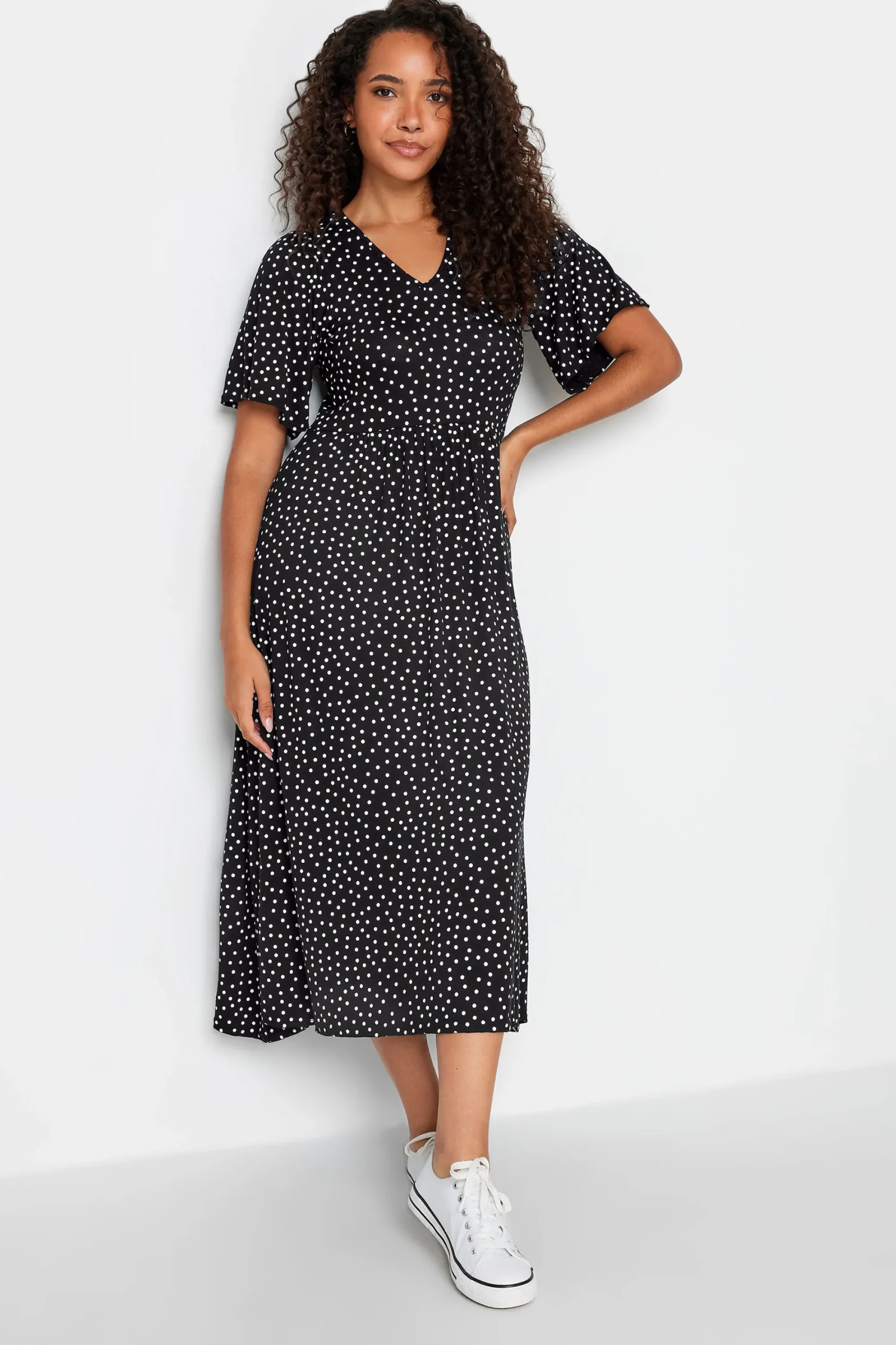 M&Co Womens Black Polka Dot Maxi Dress>Women Maxi Dresses
