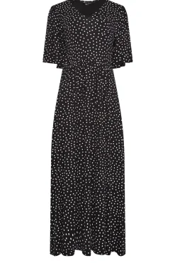 M&Co Womens Black Polka Dot Maxi Dress><noscript><img width=