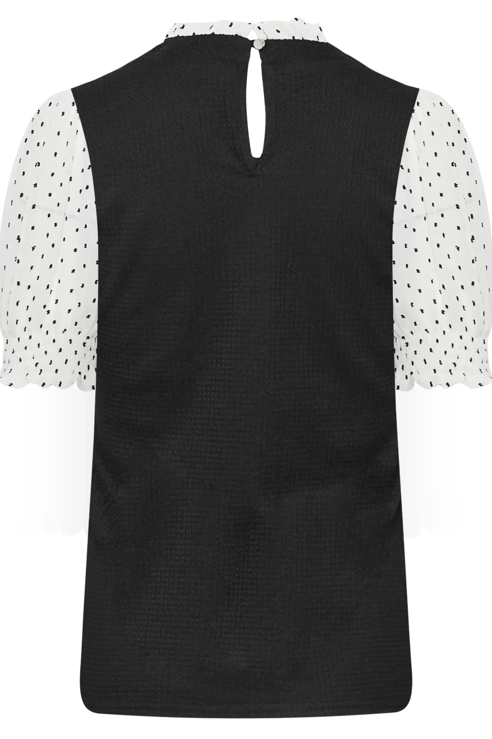 M&Co Womens Black Polka Dot Sleeve Blouse>Women Short Sleeve Tops