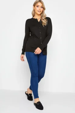 M&Co Womens Black Ribbed Shoulder Cardigan>Women Cardigan