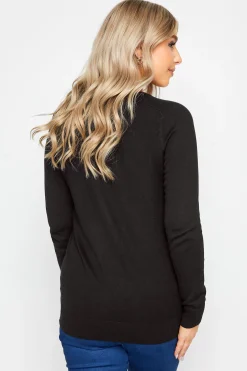 M&Co Womens Black Ribbed Shoulder Cardigan><noscript><img width=