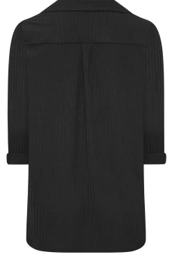 M&Co Womens Black Ribbed V-Neck Shirt><noscript><img width=